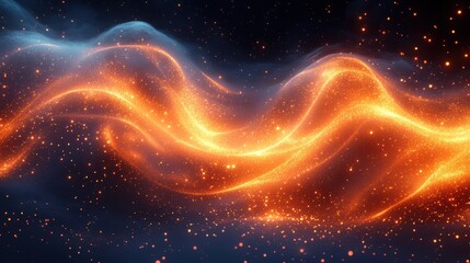 Obraz premium Abstract fiery wave energy cosmic swirl, glowing plasma nebula art