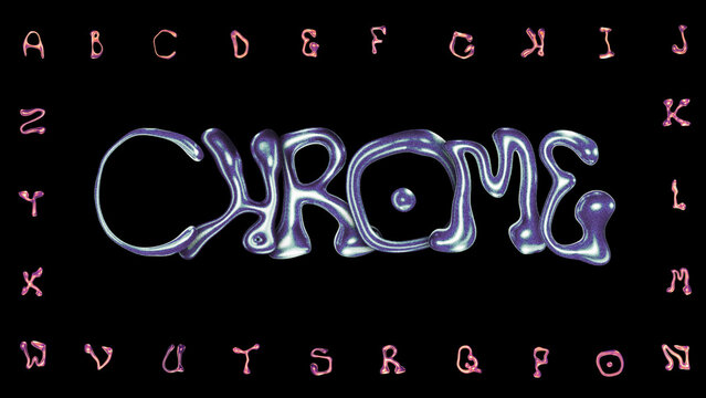 Liquid Chrome 3D Text