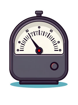 Ammeter icon, electrometer flat vector style