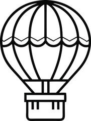 hot air balloon vector, hot air balloon vector illustration, hot air balloon, hot balloon line art vector icon on white background.