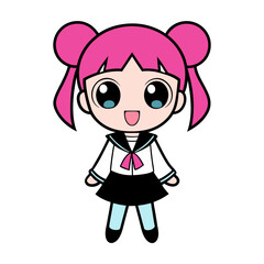 Fototapeta premium anime schoolboy with messy hai