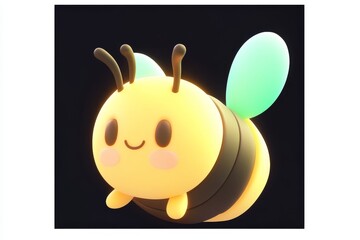 Fototapeta premium 3D cartoon bee honeycomb hive icon in golden yellow and black stripes, ultra-high-definition details and 16K resolution, white background.