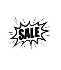 sale lettering with paint splashes on black background