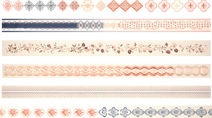 Vintage Scrapbook Paper Seamless Borders with Fancy Edges for Creative Designs