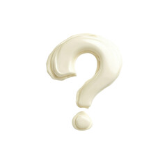 Creamy Question Mark 3D Render of a Whipped Cream or Yogurt Question Mark