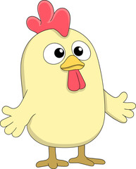 Cute Baby Rooster Mascot Logo Illustration