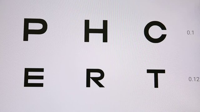 Optician doctor working with the refractometer machine. Eye exam for patient. Having Eyes tested, close-up plan
