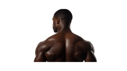 Muscular Black Man's Back - Strength, Fitness, and Bodybuilding Concept