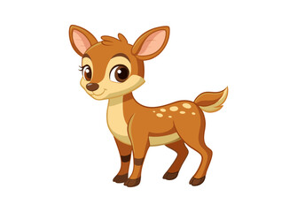 Cute Cartoon Deer Vector Illustration