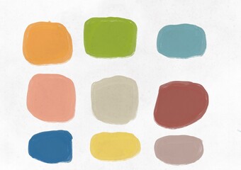 set of watercolor paint strokes