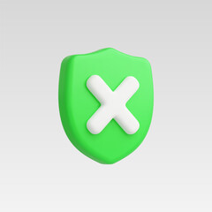 Obraz premium 3d Realistic Shield Close Security vector Illustration