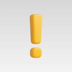 3d Realistic Exclamation sign  icon vector illustration