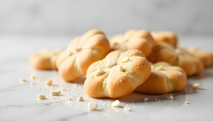 cantuccini cookies on white background