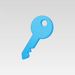3d Realistic Key icon vector illustration