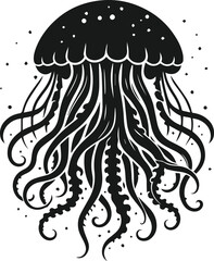 Vector silhouette of a jellyfish