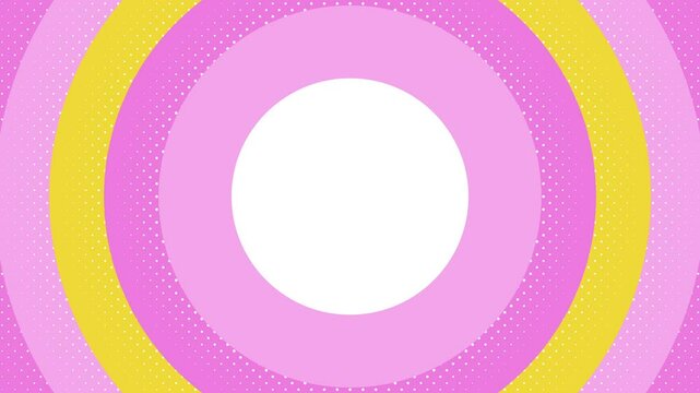 5秒に1回弾む、シンプルな円のループアニメーション　カラフル