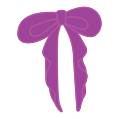 purple ribbon bow with outline