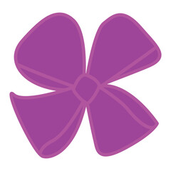 purple ribbon bow with outline