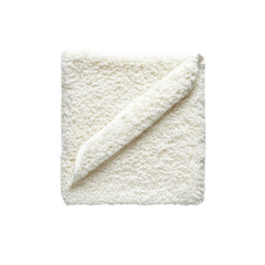 Soft Cream Sherpa Throw Blanket Folded on White Background