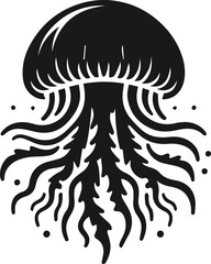 Vector silhouette of a jellyfish
