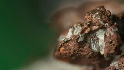 Nugget- natural formation of copper. High magnification microphotography, scale 10X.