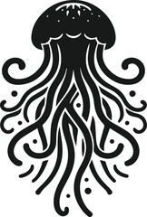 Vector silhouette of a jellyfish