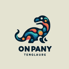 Colorful Abstract Dinosaur Logo with Playful Modern Design