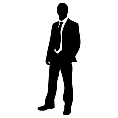 Silhouette of business people posing