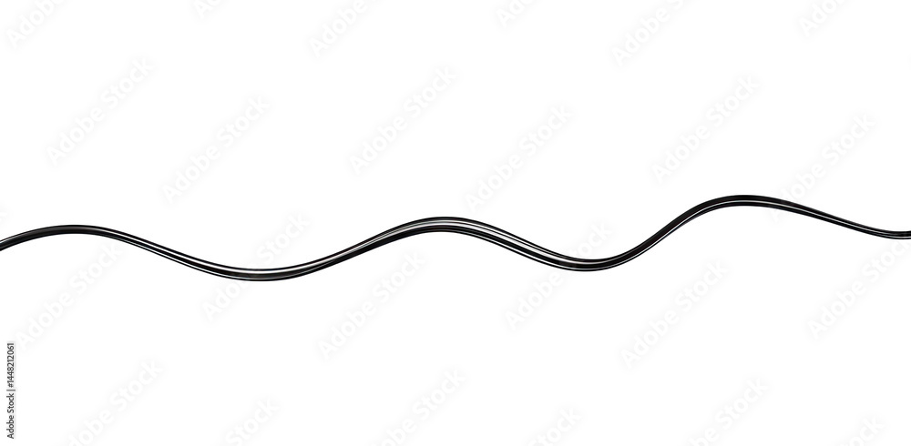 Poster a sleek. undulating black wire gracefully curves across a minimalist background. symbolizing connect