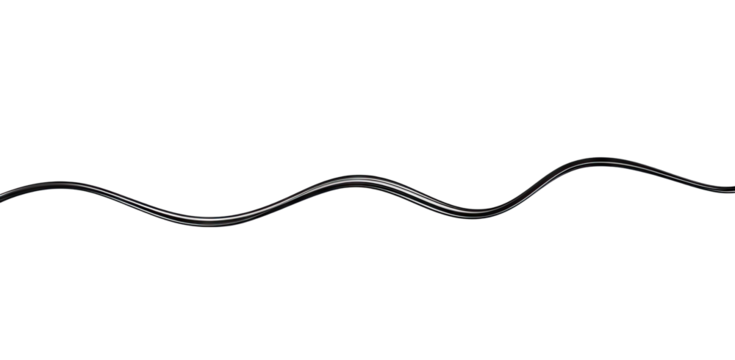 A sleek. undulating black wire gracefully curves across a minimalist background. symbolizing connectivity and modern technology. ideal for tech-related themes and design projects
