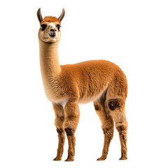 Obraz premium A charming llama standing gracefully, showcasing its distinctive long neck and fluffy coat