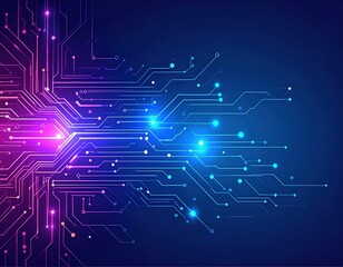 Obraz premium A detailed vector illustration of a circuit board, showcasing intricate pathways and components, ideal for technology-themed designs and backgrounds.