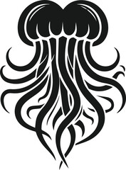 Vector silhouette of a jellyfish