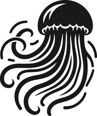 Naklejka premium Vector silhouette of a jellyfish