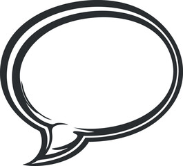 Black and white empty speech bubble illustration used for dialogue or communication in comics and messages