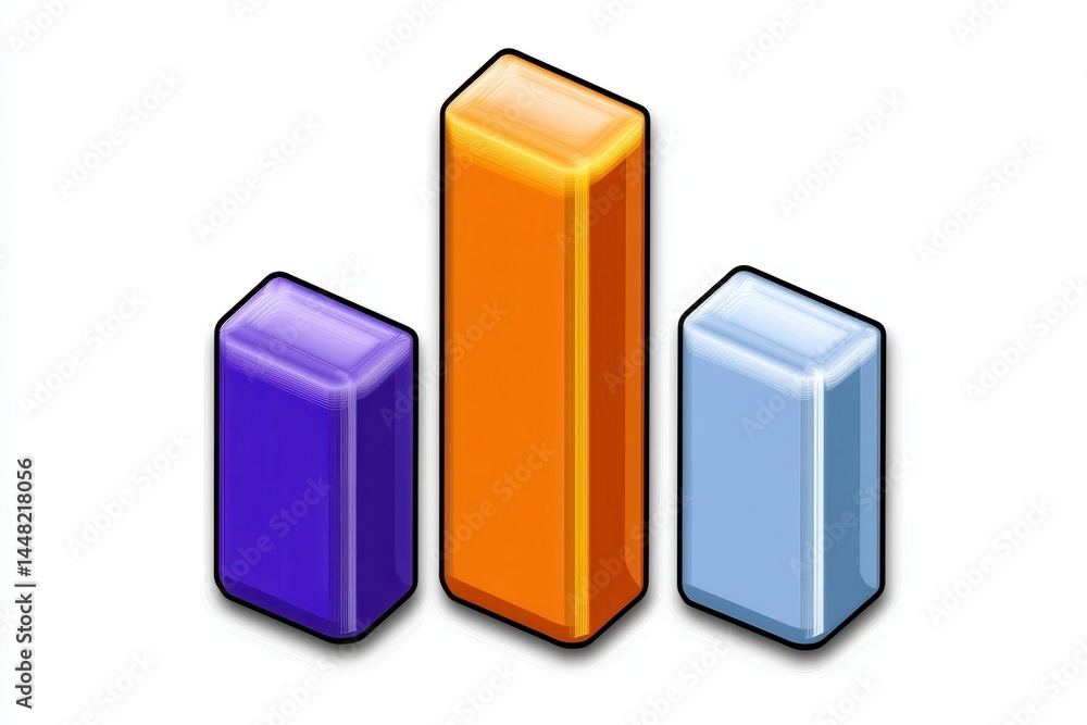 Poster colorful bar graph representing data analysis with vibrant colors and sleek design