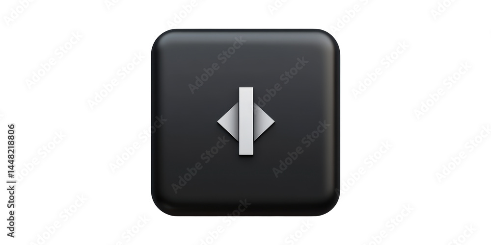 Poster keyboard key with left-right arrow symbol. navigation and directional input concept isolated on tran