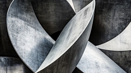 Elegant gray curved layers forming a minimalist abstract backdrop made with Generative AI technology