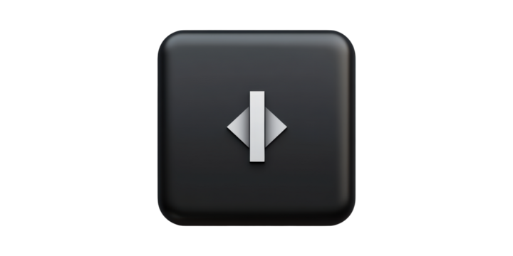Keyboard Key With Left-Right Arrow Symbol. Navigation And Directional Input Concept Isolated On Transparent Background