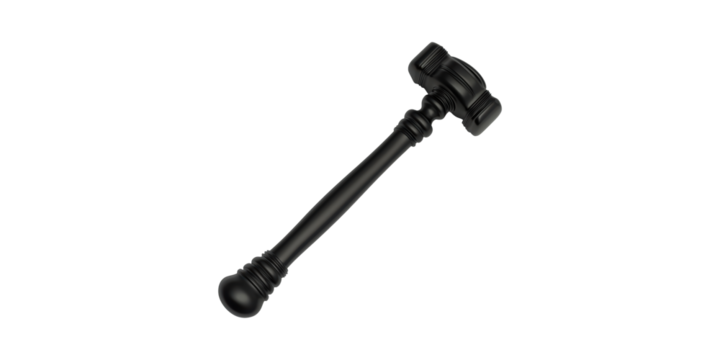 Black Judge'S Gavel. Symbol Of Justice And Legal Authority Isolated On Transparent Background