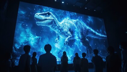 Awe-Inspiring Dinosaur Projection: A Mesmerizing Display of Prehistoric Majesty in a Modern Setting