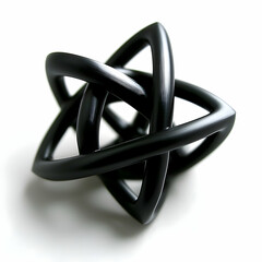Abstract black knot design on white background, for science or technology concepts