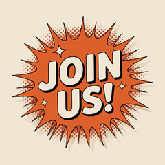 Comic Style "Join Us!" Recruitment Starburst
