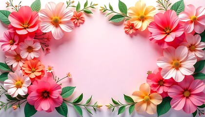 Realistic handcrafted paper flowers in soft pink and white tones high resolution photo