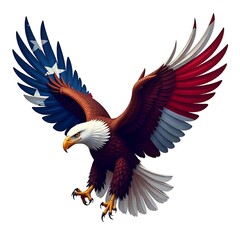 Striking eagle pose with talons out and detailed feather textures high resolution picture