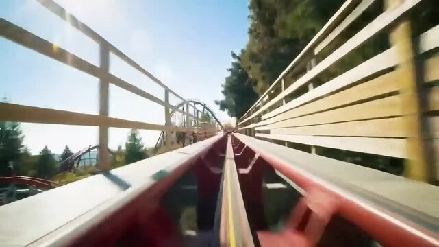 GoPro Rollercoaster POV &ndash; First-Person Thrill Ride With Sharp Turns & Steep Drops &ndash; Screaming Passengers, Cinematic 4K Adrenaline