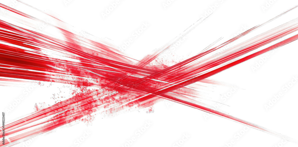 Poster abstract red and white dynamic brush strokes create a vibrant composition. suggesting movement and e