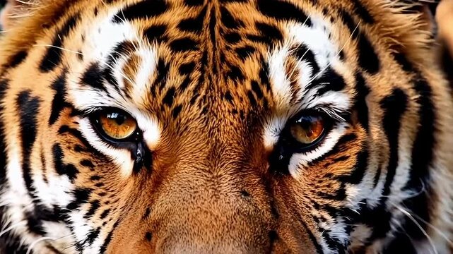 Intense Tiger Eye Close-Up &ndash; Amber Gaze & Striped Framing in Razor-Sharp