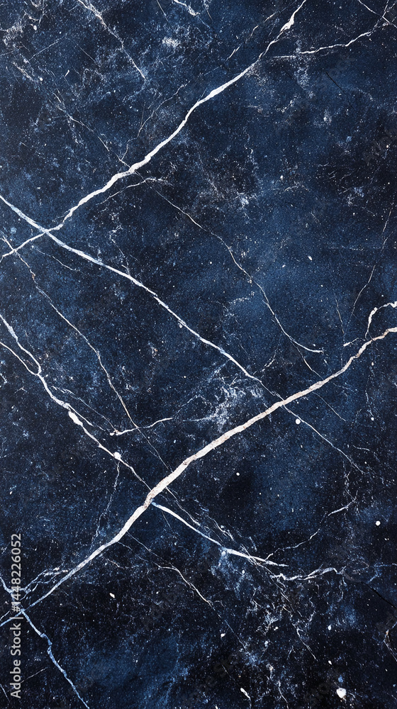 Poster dark blue marble texture with white veins, creating a luxurious and sophisticated appearance, ideal 