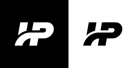 Modern minimalist letters HP monogram vector H P logo design
